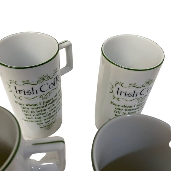 Vintage IRISH COFFEE Mugs Cups Set of 4 Irish Coffee Recipe St. Patricks Day 4"H - Picture 6 of 6